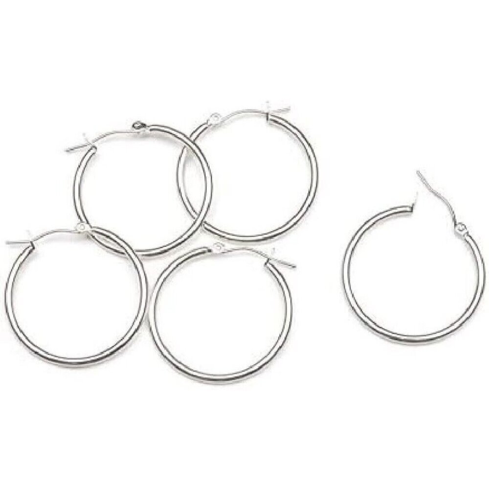 Darice Mix and Mingle Silver Tone Hoop Earring Latch Back, 6-Pairs DIY Findings